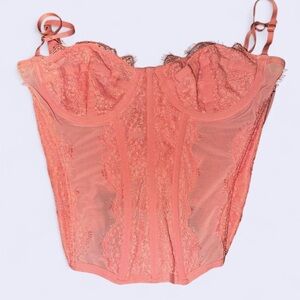 Urban Outfitters Coral Lace Bustier